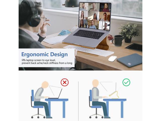 Wooden Laptop Stand,Laptop Holder Stand,Laptop Stand Wooden,Wood Laptop Stand for Desk,Compatible with Most Laptops Heat Dissipation Shelf(Walnut)