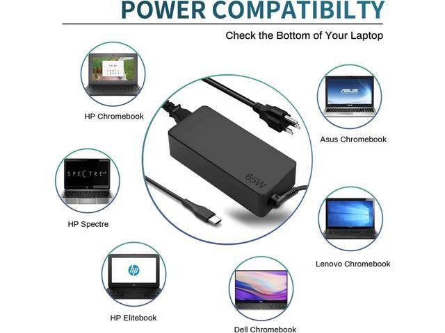 65W USB C Laptop Charger Replacement for Lenovo Thinkpad/Yoga/Chromebook, ADLX65YDC2A Lenovo Laptop Charger