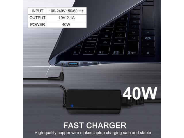 40W AC Adapter Charger for Samsung ATIV Book 9/9 Plus/9 Lite/9 Spin, A13-040N2A, PA-1400-96, AD-4019A, 19.5V 2.1A, 3.0*1.0mm Connector