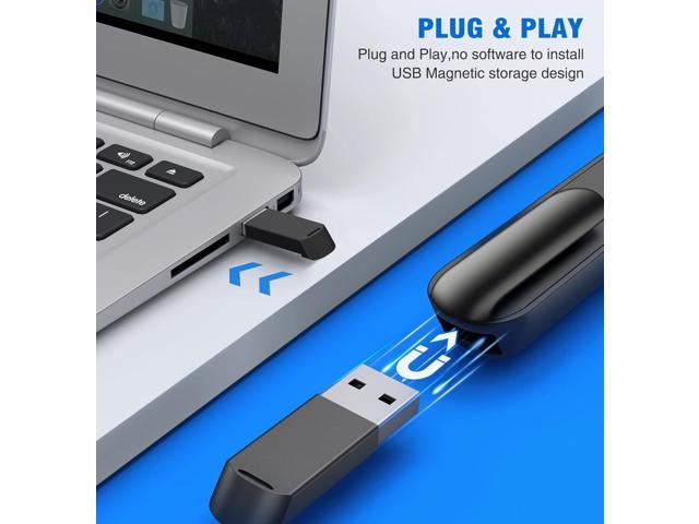 DINOSTRIKE Wireless Presenter Remote with Air Mouse Control, Rechargeable USB Presentation Clicker PPT Pointer RF 2.4GZ PowerPoint Clicker Slide...