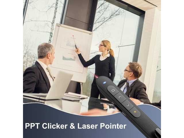 Clicker for Laptop Presentations with Wireless Presenter Remote, 328FT/100m Remote Range Powerpoint Presentation Clickers Wireless Presenter...