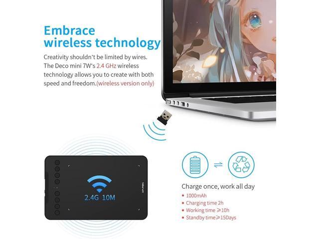 Wireless Drawing Tablet XPPen Deco mini7W Graphic Tablet Pen Tablet with 8192 Levels Pressure, 7 x 4 inch Artist Tablet for Online...