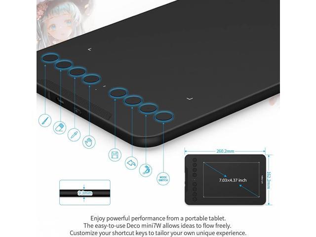 Wireless Drawing Tablet XPPen Deco mini7W Graphic Tablet Pen Tablet with 8192 Levels Pressure, 7 x 4 inch Artist Tablet for Online...