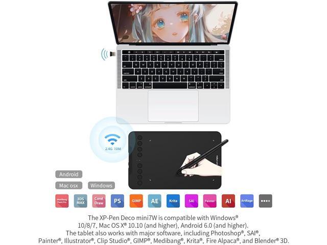 Wireless Drawing Tablet XPPen Deco mini7W Graphic Tablet Pen Tablet with 8192 Levels Pressure, 7 x 4 inch Artist Tablet for Online...