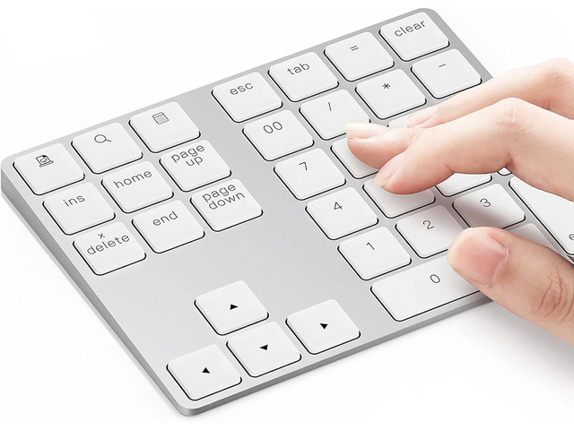 Lekvey Bluetooth Number Pad, Aluminum Rechargeable Wireless Numeric Keypad