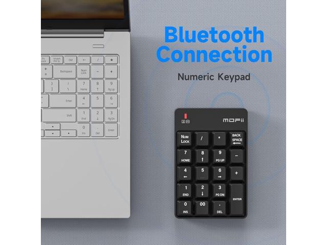 MOFII Bluetooth 5.1 Number Pad Wireless Numeric Keypad Silent 19 Keys USB Keypads, Portable Financial Accounting Numpad 10 Key for...