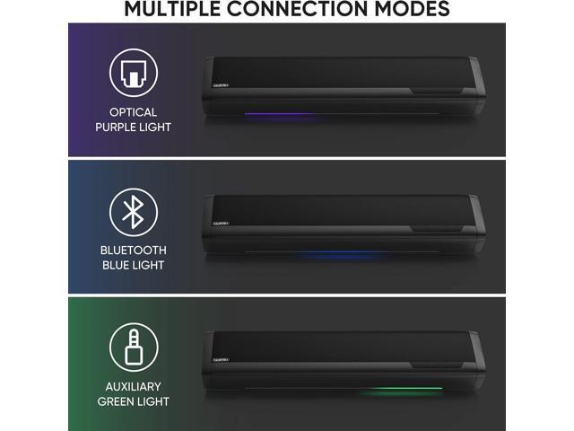 Saiyin Sound Bars for TV with Subwoofer, 2.1 Deep Bass Small Soundbar Monitor Speaker Home Theater Surround System PC Gaming Bluetooth/AUX/Optical...