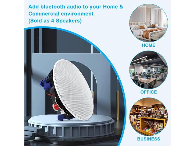 Herdio 4 Inch 320 Watts 2-Way Bluetooth Ceiling Speakers Package Perfect for Home Theater System, Living Room,Office,Flush Mount4 Speakers