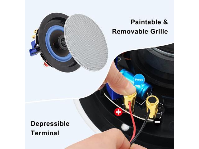 Herdio 4 Inch 320 Watts 2-Way Bluetooth Ceiling Speakers Package Perfect for Home Theater System, Living Room,Office,Flush Mount4 Speakers