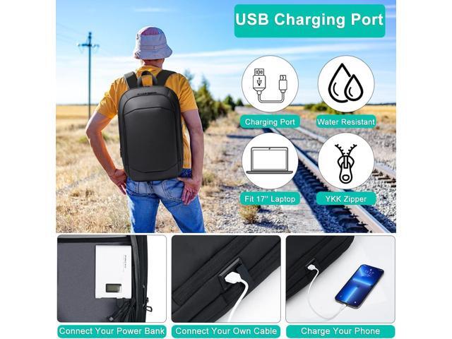 Business Backpack for Men 17 Inch,Slim & Expandable Waterproof Travel Laptop Backpack with USB Charger Port,Anti-Theft Lightweight Large Work...