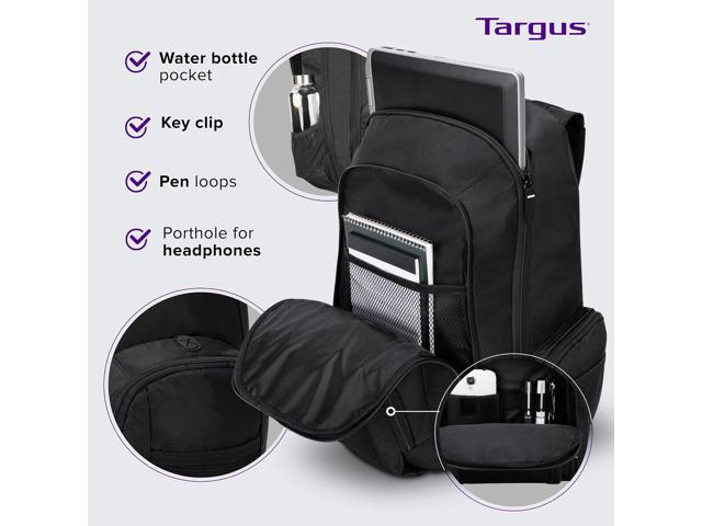 Targus 16 Inch Groove Laptop Backpack, Black - Fits Most Laptops up to 16', Water Resistant Travel Backpack for Business Commuters and Travel (CVR600)