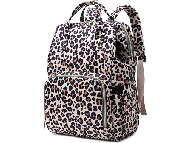 Leopard Women Laptop Backpack, College School Backpack Bookbag 15.6 Inch Computer Backpacks for Work Business Travel