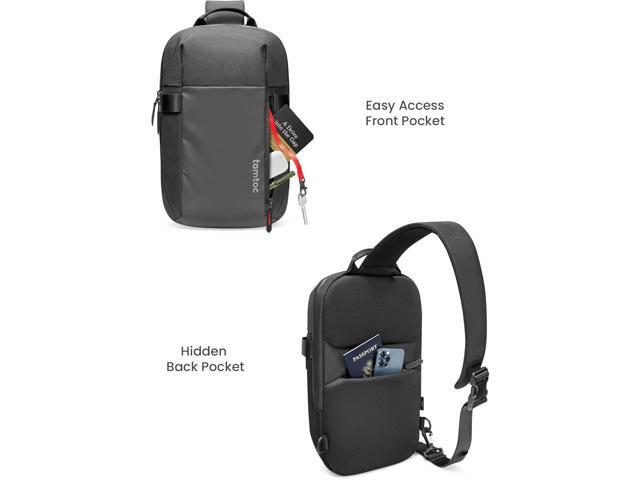 tomtoc Sling Bag Crossbody Backpack EDC Daypack for Men Women Minimalist Chest Shoulder bag for 2024 New 14' MacBook Pro, 13' MacBook Air, 11' iPad...