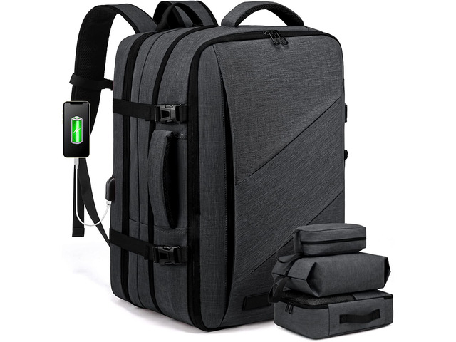 LOVEVOOK Travel Backpack, 35-50L Expandable Large Capacity Backpack with Lock, Laptop Backpack 18 Inch with USB Port, Anti-Theft Water Resistant...