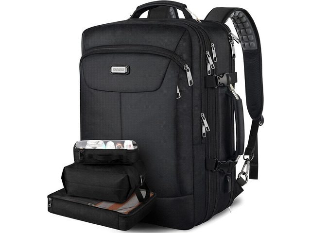 JCDOBEST Carry on Backpack, Extra Large 50L Airline Approved TSA Travel Backpacks with 3 Packing Cubes for Women Men, USB Charging Expandable...