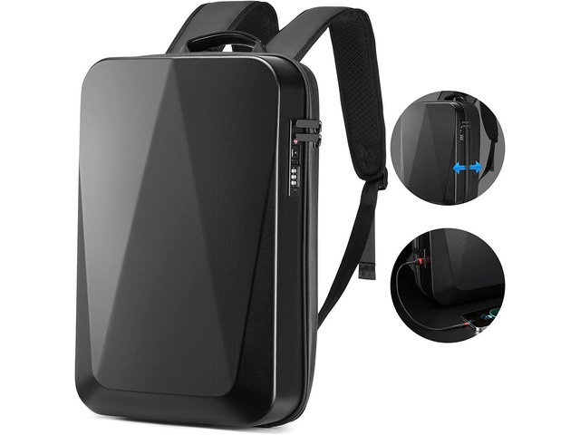 JUMO CYLY Anti-Theft Hard Shell Laptop Backpack, Expandable Waterproof Computer Backpack with USB Charging Port TSA Lock Gaming Bag Business for 17...