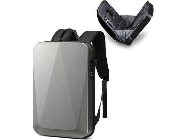 JUMO CYLY Anti-Theft Hard Shell Laptop Backpack, Waterproof Gaming Backpack with USB Charging Port Slim Bookbag with Lock