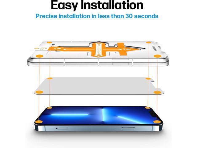 Power Theory Designed for iPhone 13 Pro/iPhone 13 Screen Protector Tempered Glass [9H Hardness], Easy Install Kit, 99% HD Bubble Free Clear, Case...
