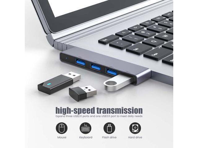 USB Hub,4 Port USB 3.0 * 1 Hub, 2.0 * 3 Hub Splitter for Laptop,Windows PC,Mac,Printer,Flash Drive,Mobile HDD, Notebook PC