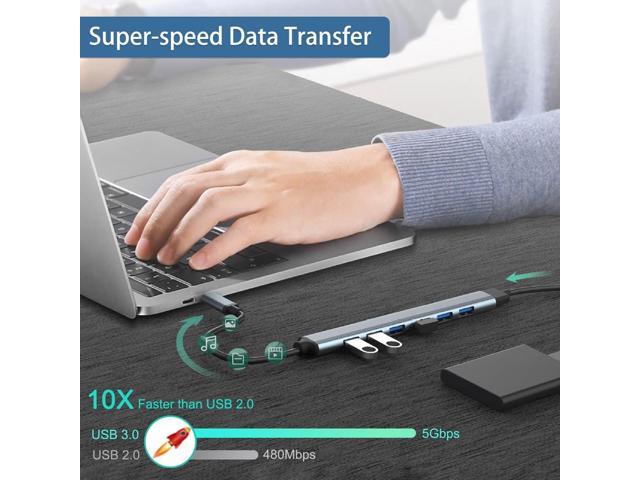 USB Hub 3.0 with 7 Ports, VIENON Aluminium USB 3.0 Hub USB Splitter USB Extender for for Laptop, PC, MacBook, Mac Pro, Mac Mini, iMac, Surface Pro...
