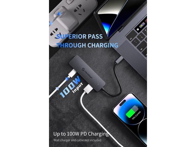 usb c Hub 4 Ports, UtechSmart Ultra-Slim & Aluminum Adapter with 3 USB 3.0/2.0, 100W Fast Charging, usb c to USB Hub for MacBook Pro/Air, iPad...
