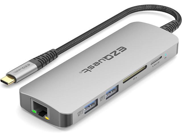 EZQuest USB C Hub Docking Station 10 in 1 with 4K HDMI 60Hz, 1 Gbs Ethernet, 2 USB C Gen 2 10Gbs Ports, 1 USB C PD 3.0 Port, 2 USB A 3.0 Ports,...