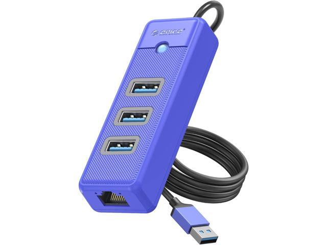 ORICO USB to Ethernet Adapter, 4 Port Ethernet to USB Adapter, USB Hub Ethernet with 3 USB 3.0 Hub for Laptop, USB Hub 3.0 with RJ45 Ethernet...