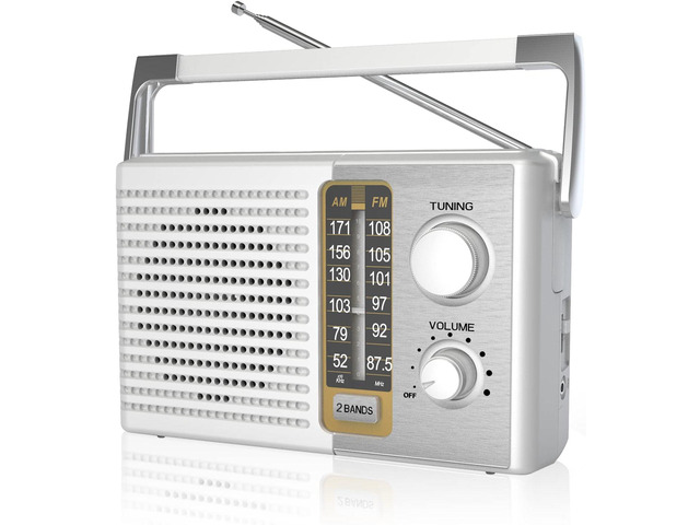 AM FM Radio AC & Battery Powered Headphone Jack for Senior Home Use Built-in loud speaker,transistor radios,big tuning knob,clear dial,simple...