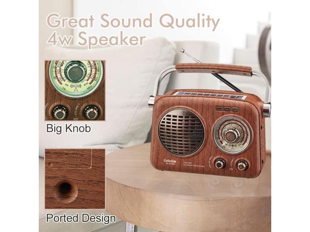 Gelielim Radios Portable AM FM SW,Vintage Radio Bluetooth Speaker with Crystal Clear Sound, Rechargeable Battery Powered, Retro Small Radio with...