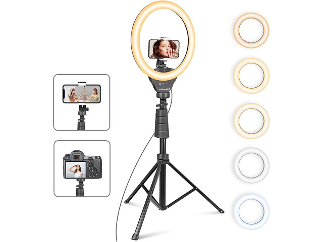 UBeesize 12 Ring Light with Tripod, Selfie Ring Light with 62 Tripod Stand, Light Ring for Video RecordingLive Streaming(YouTube, Instagram, TIK...