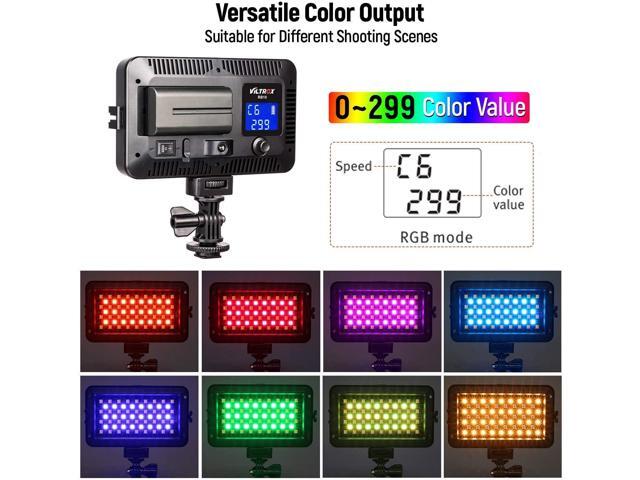 RGB Portable LED Video Light Panel, 3300K-5600K On-Camera Photography Lighting Kit for Studio YouTube Portrait