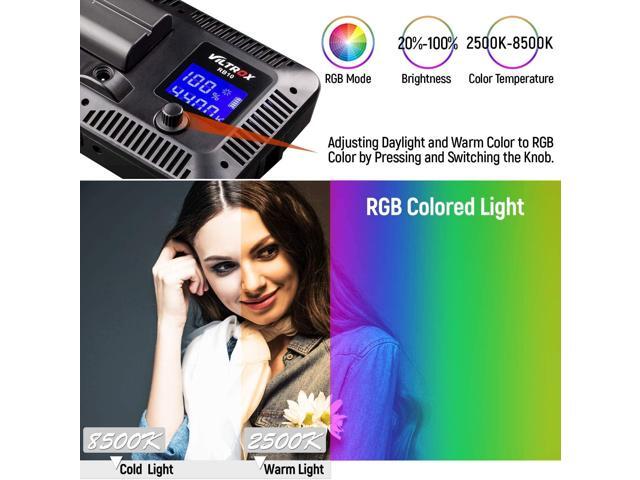 RGB Portable LED Video Light Panel, 3300K-5600K On-Camera Photography Lighting Kit for Studio YouTube Portrait