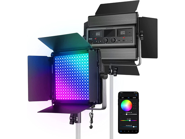 NEEWER RGB1200 60W RGB LED Video Light with APP & 2.4G Control, 22000 Lux@0.5m/1% Precise Min Dimming/360° RGB/ CRI 97+/TLCI 98+/2500K-8500K/18...