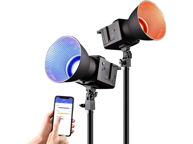 Sutefoto 100(W) RGB Video Light 2800K-10000K,P100-RGB 360° Full Color Continuous Lighting, 43700 Lux /0.5m, CRI 96+, TLCI 95+ with APP...