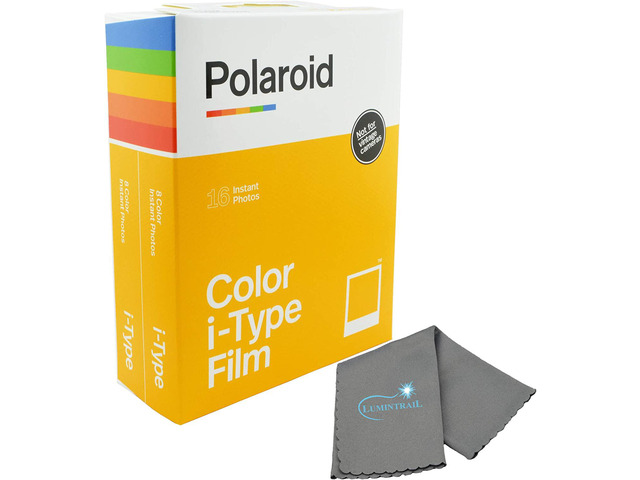 Polaroid Originals Instant Color Film for i-Type Cameras 2 Pack, 16 Instant Photos Bundle with a Lumintrail Cleaning Cloth