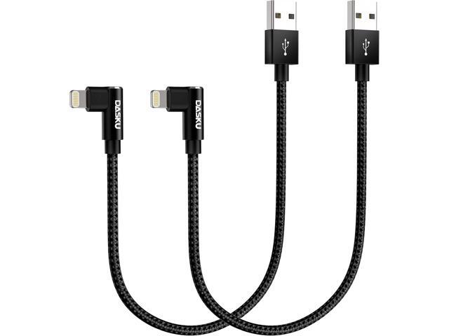 Short iPhone Charger 1FT 2Pack [ MFi Certified] 12 inch 90 Degree Lightning Cable Fast Nylon Braided Right Angle iPhone Charging Cord Compatible...