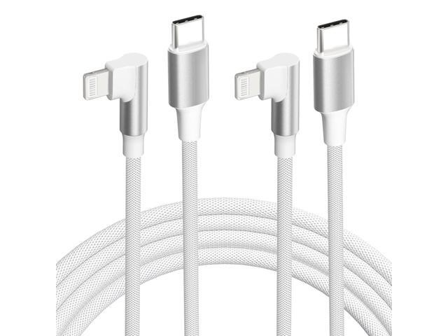 iPhone USB C to Lightning Cable,2Pack 6FT MFi CertifiedRight Angle 90 Degree iPhone Fast Charger Nylon Braided 20W Charging Data Syncing Cord...