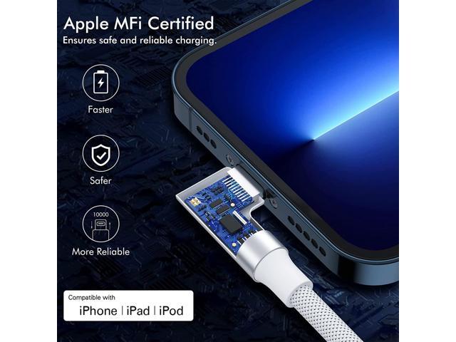 iPhone USB C to Lightning Cable,2Pack 6FT MFi CertifiedRight Angle 90 Degree iPhone Fast Charger Nylon Braided 20W Charging Data Syncing Cord...