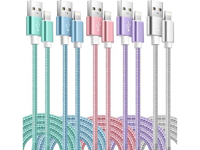 iPhone Charger Cable 5Pack3/3/6/6/10FTiPhone Charger Cord MFi Certified Lightning Cable, Fast iPhone Charging Cord Nylon Braided USB Lightning.