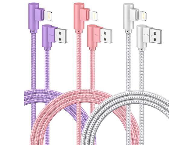 iPhone Charger 3Pack 10FT Lightning Cable 90 Degree iPhone Charger Cord [Apple MFi Certified] iPhone Charger Fast Charging for iPhone 14/13/12/11.