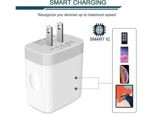 USB Charger Adapter, 2-Pack AILKIN 4.8A 4-Muti Port Phone Wall Plug Fast Charging Block Box for iPhone 15 14 13 12 Pro Max 11 SE 10 XR XS X 8 7,...