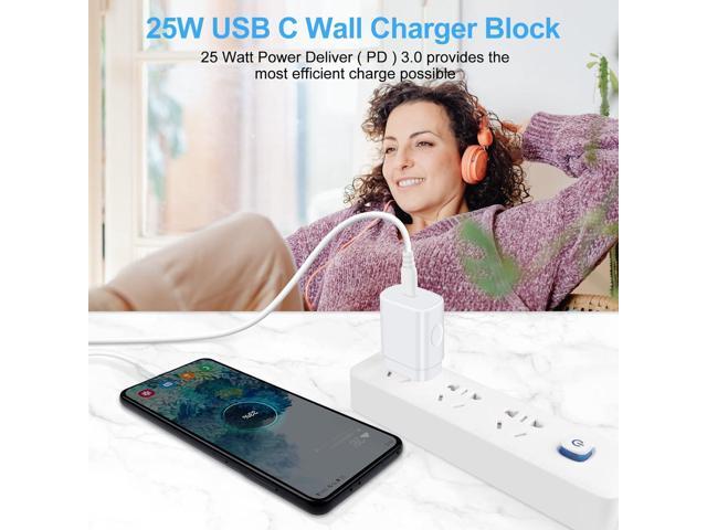 25W Samsung Fast Charging Block Android Phone Charger USB C Wall Outlet Plug Adapter for Samsung Galaxy A16 5G/A54/A15/A35/A14/S24...