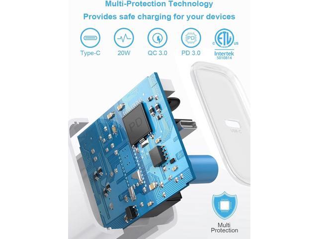 iPhone Fast Charger 3+3Pack 20W USB C Wall Charger with 6FT Fast Charging Cable Compatible with iPhone 14/13/12/11/Pro/Pro Max