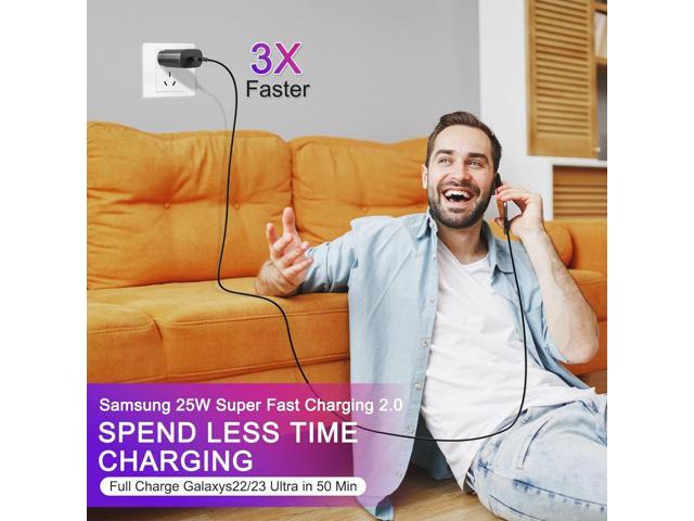 Samsung USB-C Super Fast Charging Wall Charger-25W PD Charger Adapter with Type-C Cable(6.6ft) for Samsung Galaxy S24/S24 Ultra/S24+/S23/S23...