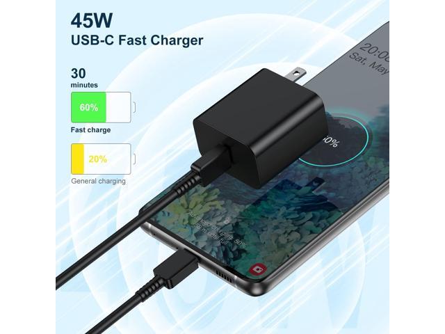 45W Samsung Super Fast Charging with USB C to C Cable 10ft, 2Pack Type C Wall Charger Block and Android Phone Charger Cord Long for Samsung Galaxy...