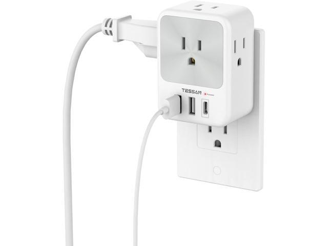Surge Protector Wall Outlet Extender, TESSAN Multi Plug Outlet Splitter with 3 USB Charging Blocks(1 USB C), Multi Plug Wall Charger for Home,...