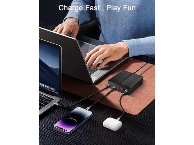 Charger,195W 8-Port USB C Charging Station, 65W Type C Fast Charging Laptop GaN Power Adapter Compatible with MacBook Pro/Air, iPad Pro,iPhone 14...