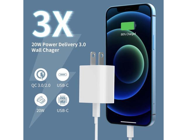 Phone 16 15 14 13 Fast Charger 3Pack, iGENJUN 20W USB C Charger Wall Charger Block with PD 3.0, Compact USB C Power Adapter for Phone 16/16 Pro/15,...
