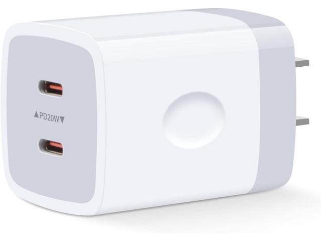 USB C Block,Sicodo 40W Dual USB C Wall Charger,2-Port PD 3.0 20W USB C Cube Power Adapter for iPhone 16/16 Pro/16 Pro Max/15/14/13/12/X...