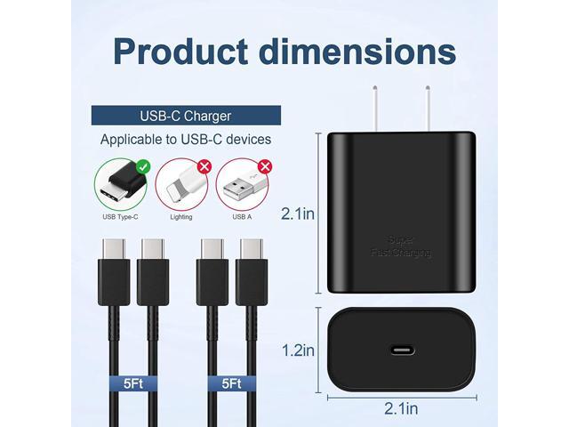 45W USB C Charger,2-Pack Samsung Super Fast Charging Wall Charger for Samsung Galaxy S22 Ultra/S22/S22 Plus/S23 Ultra/S23/S23 Plus/S21/Note 10/10...